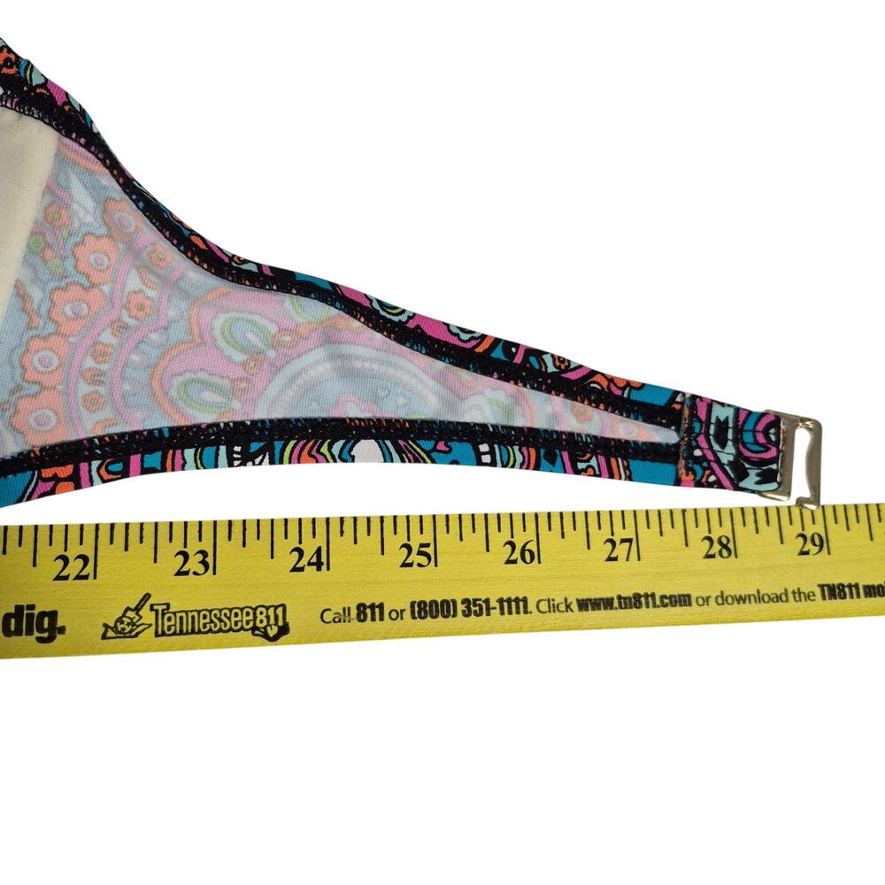 Liz Claiborne Paisley Bikini Halter Top Women's Size 8 Blue Pink Black - Picture 11 of 12